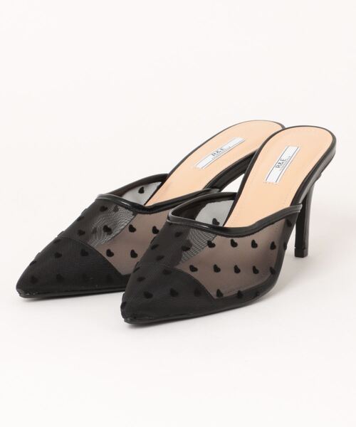 R&E（アールアンドイー）の「【24SS新作】【R&E】リボン付きドットチュールミュールパンプス（パンプス・レディース・アイボリー/ブラック・M/L/S）」の12枚目の写真