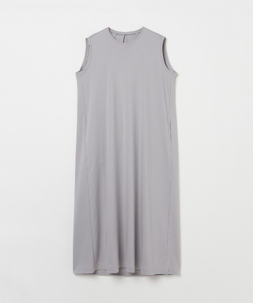 three dots スリードッツ　ニットワンピース　グレー three dots（スリードッツ）の「オートコットン スムース タック