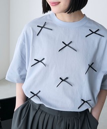 【forksy.】ミニリボンデザインTシャツ