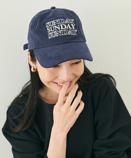 coca(coca)(コカ)の「ロゴ刺繍キャップ(キャップ・レディース・アイボリー/ネイビー・ONE SIZE)」の9枚目の写真