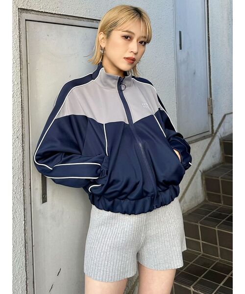 MURUA（ムルーア）の「マルチカラージャージブルゾン【トラックジャケット】（ブルゾン・レディース・グレー/ネイビー・FREE）」の10枚目の写真