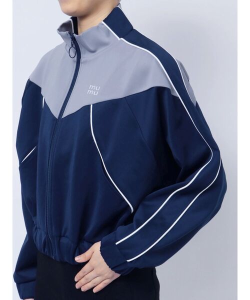 MURUA（ムルーア）の「マルチカラージャージブルゾン【トラックジャケット】（ブルゾン・レディース・グレー/ネイビー・FREE）」の16枚目の写真