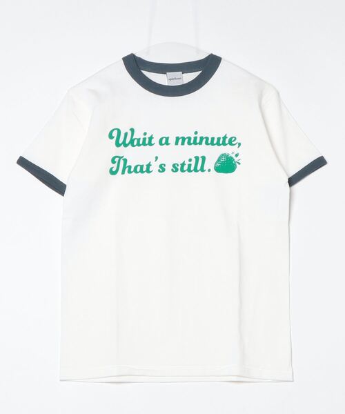 spiritoso(スピリトーゾ)の「spiritoso WAIT A MINUTEイチゴプリント リンガーTシャツ(Tシャツ/カットソー・レディース・グリーン/ネイビー/ブラック・F)」の16枚目の写真