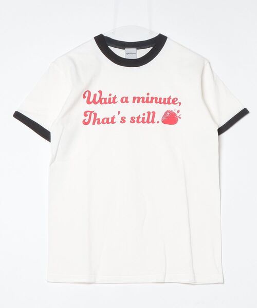 spiritoso(スピリトーゾ)の「spiritoso WAIT A MINUTEイチゴプリント リンガーTシャツ(Tシャツ/カットソー・レディース・グリーン/ネイビー/ブラック・F)」の18枚目の写真