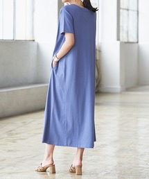 <Beautiful Cotton>ひんやり!UVカットポケット付マキシワンピース(レギュラー丈)