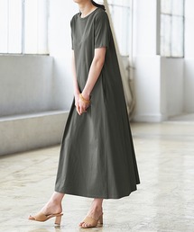 <Beautiful Cotton>ひんやり!UVカットポケット付マキシワンピース(レギュラー丈)