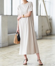 <Beautiful Cotton>ひんやり!UVカットポケット付マキシワンピース(レギュラー丈)