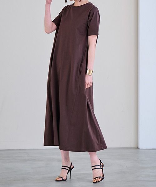 RANAN(ラナン)の「<Beautiful Cotton>ひんやり!UVカットポケット付マキシワンピース(レギュラー丈)(ワンピース・レディース・チャコール/ライトグレー/ダークブラウン/ブラック/クリアグリーン/オレンジ系/ダークブルー/ネイビー・M/L/LL/3L)」の15枚目の写真