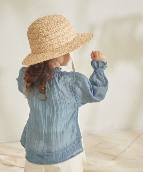 sea and shells by pairmanon（シーアンドシェルズバイペアマノン）の「【sea and shells by pairmanon】シースルー シャーリング ブラウス（その他ベビーウェア・キッズ・カーキ/アイボリー/ブルー・100/80/90/110）」の14枚目の写真