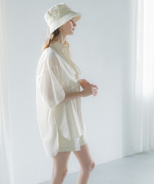 coca(coca)(コカ)の「シアーコットンビッグシャツ(シャツ/ブラウス・レディース・ライトベージュ/ホワイト・M/L)」の11枚目の写真