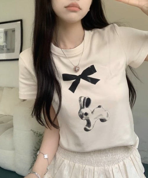 tシャツ A'GEM/9 × .kom 「.KOM/ドットケーオーエム」 フリルリボンTEE レディース KOM tシャツ A'GEM/9 × .kom 「.KOM/ドットケーオーエム