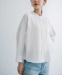【ANNA LUNA】パールボタンが上品なやわらかデニムシャツブラウス