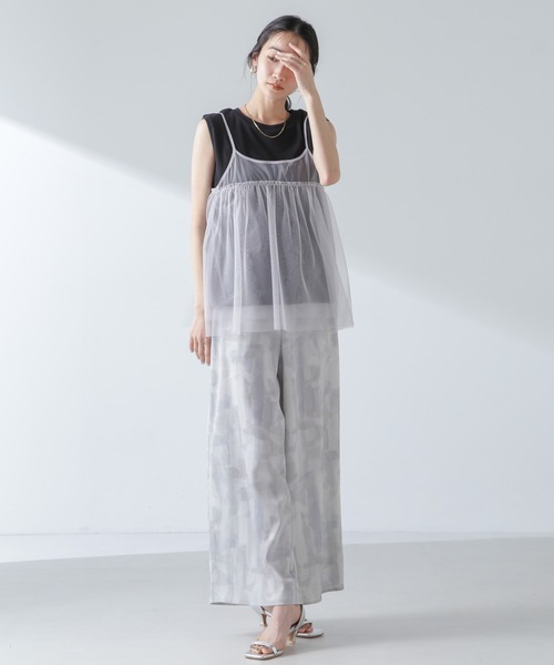 NANO universe（ナノユニバース）の「チュールキャミソールビスチェ（キャミソール・レディース・ブラック/ライトベージュ/グレー・FREE）」の20枚目の写真