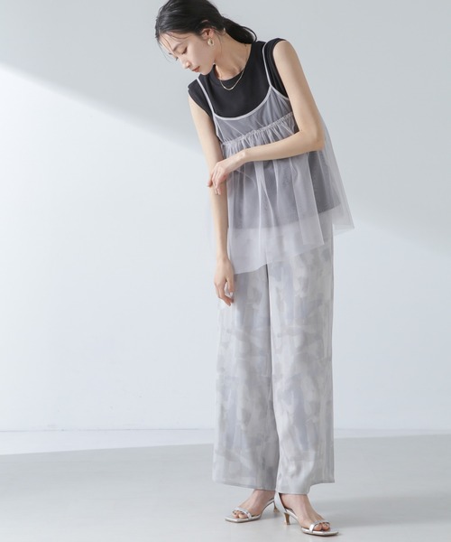 NANO universe（ナノユニバース）の「チュールキャミソールビスチェ（キャミソール・レディース・ブラック/ライトベージュ/グレー・FREE）」の19枚目の写真