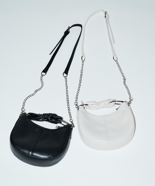 AIC.（エーアイシー）の「ノットハンドルチェーンミニバッグ（ハンドバッグ・レディース・アイボリー/ブラック/シルバー・FREE）」の22枚目の写真