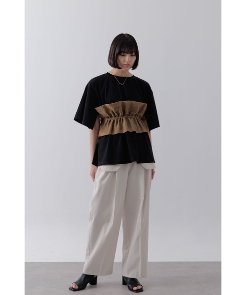 Limue(リミュ)の「オーガンジービスチェカットソー(Tシャツ/カットソー・レディース・ホワイト/ブラック・FREE)」の18枚目の写真