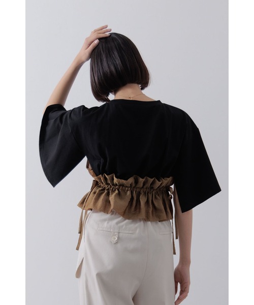 Limue(リミュ)の「オーガンジービスチェカットソー(Tシャツ/カットソー・レディース・ホワイト/ブラック・FREE)」の16枚目の写真