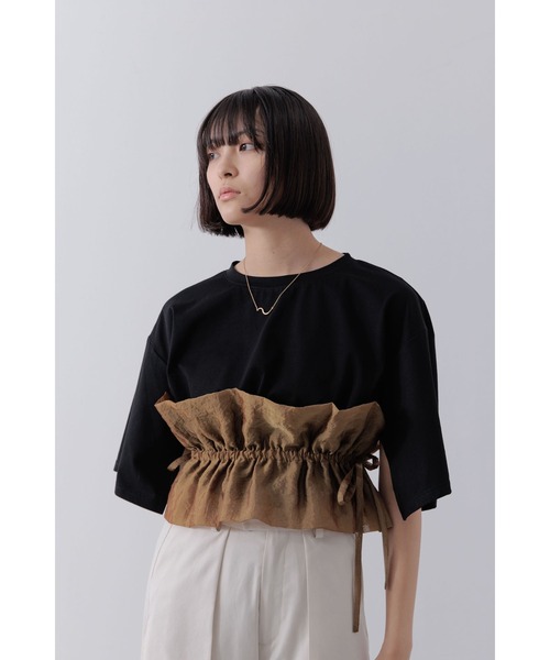 Limue(リミュ)の「オーガンジービスチェカットソー(Tシャツ/カットソー・レディース・ホワイト/ブラック・FREE)」の15枚目の写真