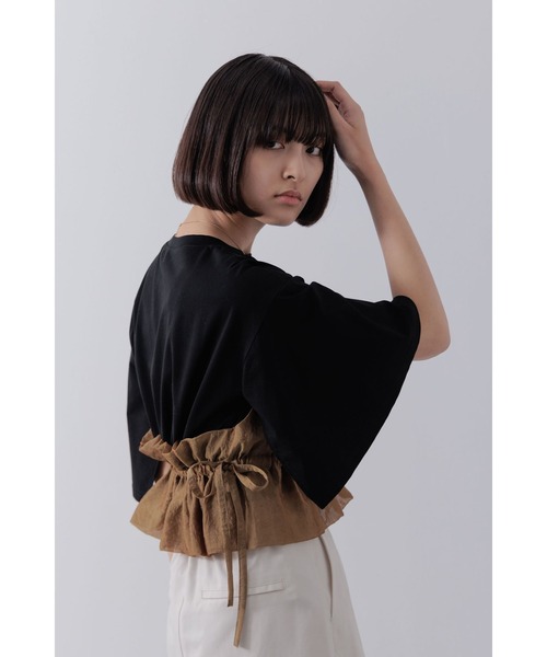 Limue(リミュ)の「オーガンジービスチェカットソー(Tシャツ/カットソー・レディース・ホワイト/ブラック・FREE)」の13枚目の写真