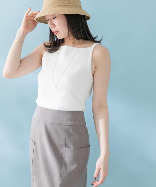 URBAN RESEARCH ROSSO WOMEN(アーバンリサーチ ロッソ)の「スクエアネックニットキャミソール(キャミソール・レディース・ブラック/オフホワイト/ベージュ・FREE)」の21枚目の写真