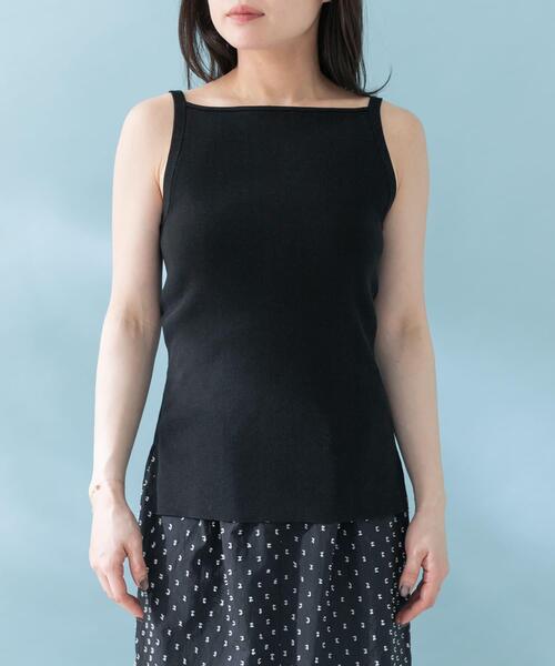 URBAN RESEARCH ROSSO WOMEN(アーバンリサーチ ロッソ)の「スクエアネックニットキャミソール(キャミソール・レディース・ブラック/オフホワイト/ベージュ・FREE)」の12枚目の写真