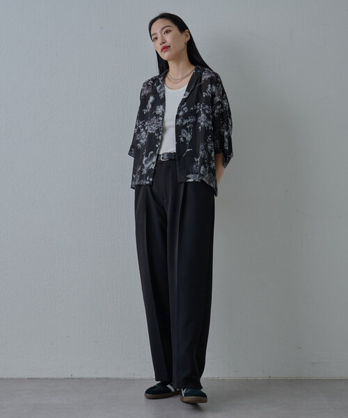 COLONY 2139（コロニートゥーワンスリーナイン）の「ボタニカル柄半袖シャツ（シャツ/ブラウス・メンズ・ベージュ/ブラック・LARGE/MEDIUM）」の7枚目の写真