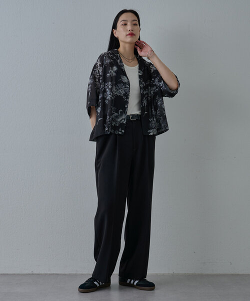 COLONY 2139（コロニートゥーワンスリーナイン）の「ボタニカル柄半袖シャツ（シャツ/ブラウス・メンズ・ベージュ/ブラック・LARGE/MEDIUM）」の8枚目の写真