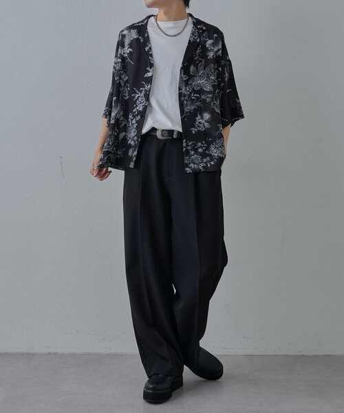 COLONY 2139（コロニートゥーワンスリーナイン）の「ボタニカル柄半袖シャツ（シャツ/ブラウス・メンズ・ベージュ/ブラック・LARGE/MEDIUM）」の13枚目の写真