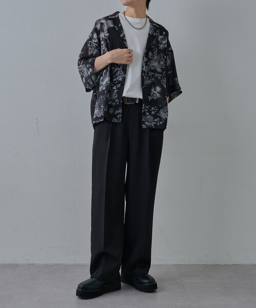 COLONY 2139（コロニートゥーワンスリーナイン）の「ボタニカル柄半袖シャツ（シャツ/ブラウス・メンズ・ベージュ/ブラック・LARGE/MEDIUM）」の17枚目の写真