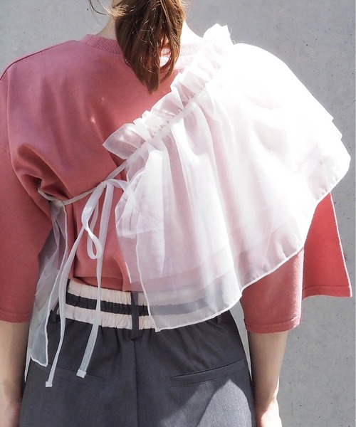 tiptop(ティップトップ)の「BIGTシャツ×フリルベルトセット(Tシャツ/カットソー・レディース・ブラック系その他/サックスブルー/ピンク/ホワイト系その他/オフホワイト・FREE)」の14枚目の写真