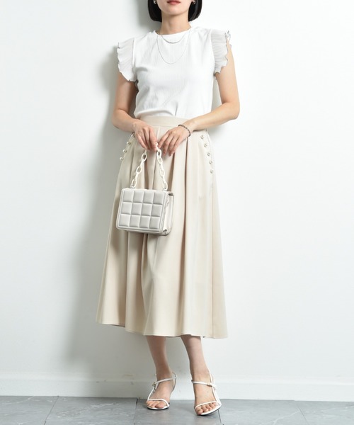 【極美品】45R コットンリネンのパランポアスカート 極美品】45R コットンリネンのパランポアスカート