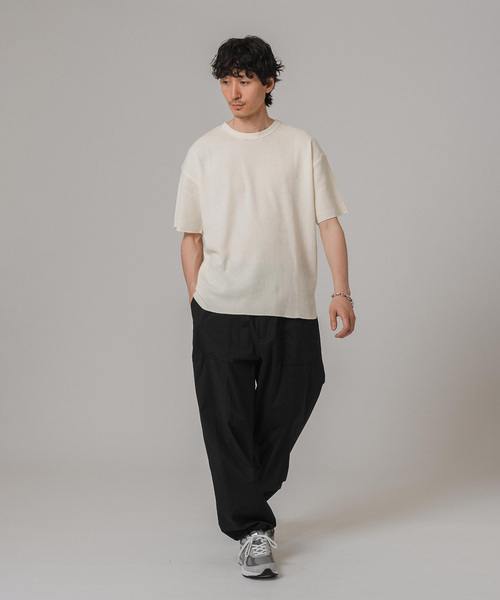 MILLER(ミラー)の「MILLER 別注 ワッフル Tシャツ(Tシャツ/カットソー・メンズ・オートミール/ブラック/チャコールグレー/ホワイト・LARGE/MEDIUM/SMALL)」の8枚目の写真