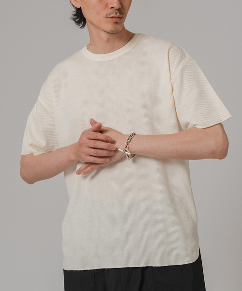 MILLER(ミラー)の「MILLER 別注 ワッフル Tシャツ(Tシャツ/カットソー・メンズ・オートミール/ブラック/チャコールグレー/ホワイト・LARGE/MEDIUM/SMALL)」の10枚目の写真