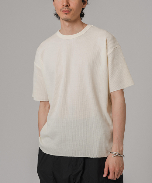 MILLER(ミラー)の「MILLER 別注 ワッフル Tシャツ(Tシャツ/カットソー・メンズ・オートミール/ブラック/チャコールグレー/ホワイト・LARGE/MEDIUM/SMALL)」の11枚目の写真