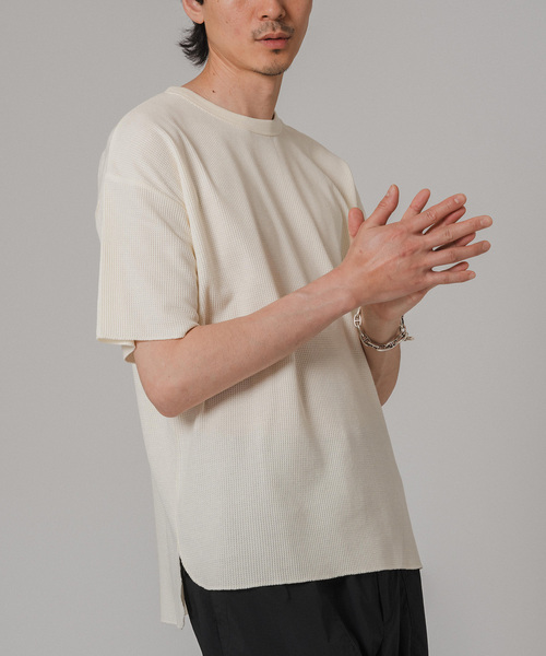 MILLER(ミラー)の「MILLER 別注 ワッフル Tシャツ(Tシャツ/カットソー・メンズ・オートミール/ブラック/チャコールグレー/ホワイト・LARGE/MEDIUM/SMALL)」の12枚目の写真