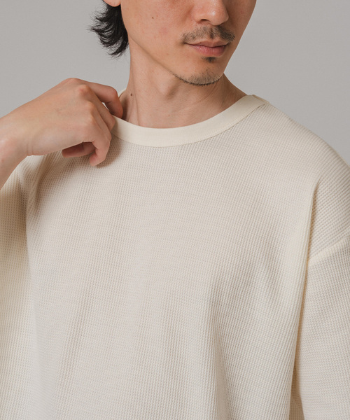 MILLER(ミラー)の「MILLER 別注 ワッフル Tシャツ(Tシャツ/カットソー・メンズ・オートミール/ブラック/チャコールグレー/ホワイト・LARGE/MEDIUM/SMALL)」の17枚目の写真