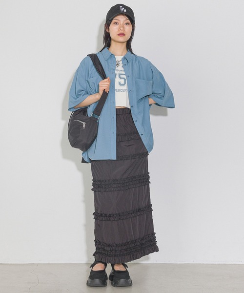 PAGEBOY(ページボーイ)の「ルーズ半袖シャツ(シャツ/ブラウス・レディース・オフホワイト/グレー/ブルー/ブラック・FREE)」の22枚目の写真