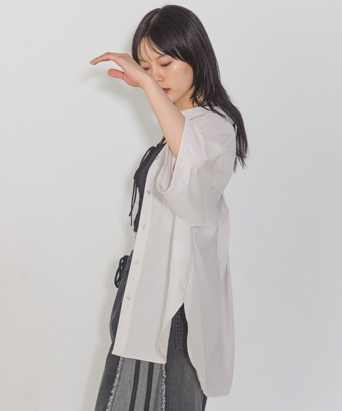 PAGEBOY(ページボーイ)の「ルーズ半袖シャツ(シャツ/ブラウス・レディース・オフホワイト/グレー/ブルー/ブラック・FREE)」の18枚目の写真