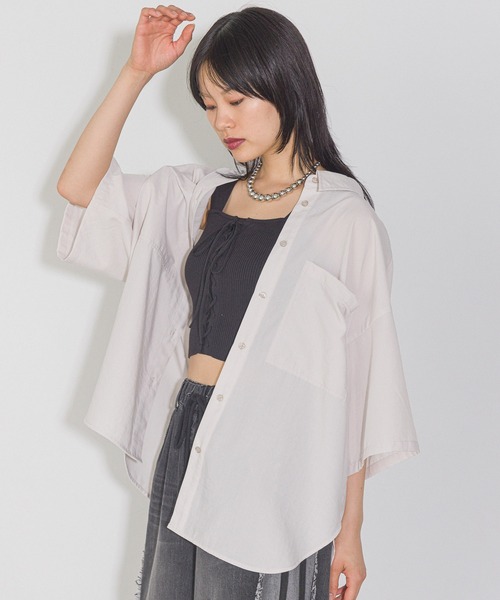 PAGEBOY(ページボーイ)の「ルーズ半袖シャツ(シャツ/ブラウス・レディース・オフホワイト/グレー/ブルー/ブラック・FREE)」の19枚目の写真