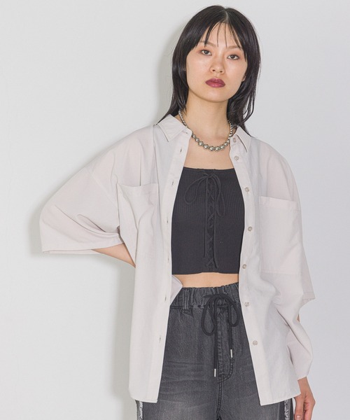 PAGEBOY(ページボーイ)の「ルーズ半袖シャツ(シャツ/ブラウス・レディース・オフホワイト/グレー/ブルー/ブラック・FREE)」の20枚目の写真