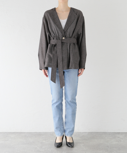 美品　Spick & Span リネンライクノーカラージャケット　38 Amazon | [スピック アンド スパン] リネンライクノーカラー