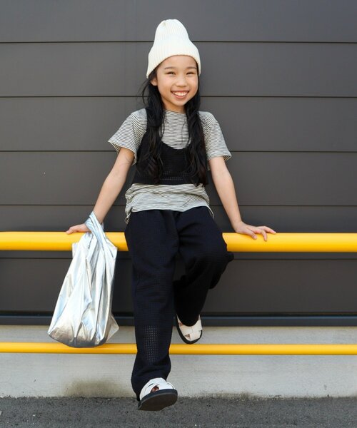 CIAOPANIC TYPY（チャオパニックティピー）の「■【KIDS】シアーワッフルビスチェTEE（Tシャツ/カットソー・キッズ・ピンク/ブラック/オレンジ・MEDIUM/SMALL/XX-LARGE/X-LARGE/LARGE）」の21枚目の写真