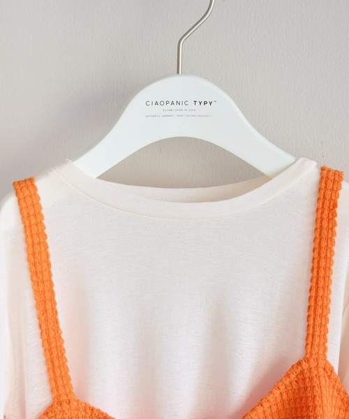 CIAOPANIC TYPY（チャオパニックティピー）の「■【KIDS】シアーワッフルビスチェTEE（Tシャツ/カットソー・キッズ・ピンク/ブラック/オレンジ・MEDIUM/SMALL/XX-LARGE/X-LARGE/LARGE）」の10枚目の写真