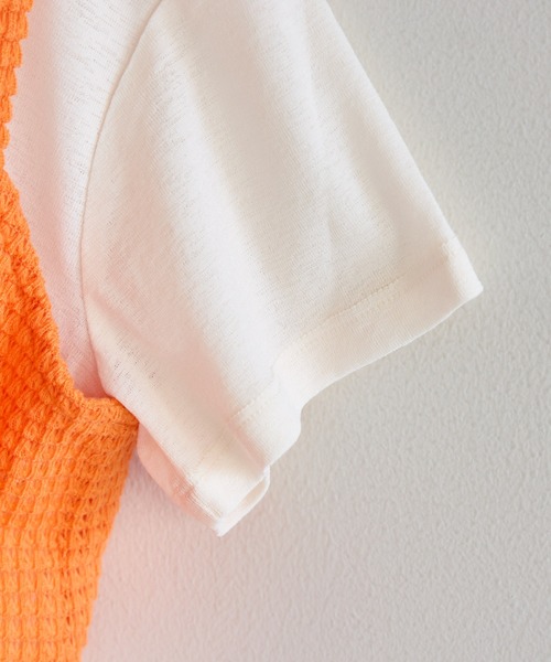 CIAOPANIC TYPY（チャオパニックティピー）の「■【KIDS】シアーワッフルビスチェTEE（Tシャツ/カットソー・キッズ・ピンク/ブラック/オレンジ・MEDIUM/SMALL/XX-LARGE/X-LARGE/LARGE）」の11枚目の写真