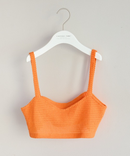 CIAOPANIC TYPY（チャオパニックティピー）の「■【KIDS】シアーワッフルビスチェTEE（Tシャツ/カットソー・キッズ・ピンク/ブラック/オレンジ・MEDIUM/SMALL/XX-LARGE/X-LARGE/LARGE）」の15枚目の写真