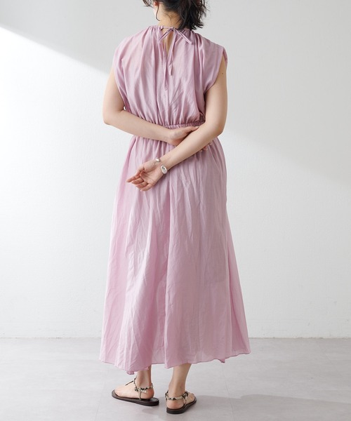 Whim Gazette ウィム ガゼット シルクローンギャザーワンピース 38 ウィムガゼット Whim Gazette シルクローンギャザーワンピース