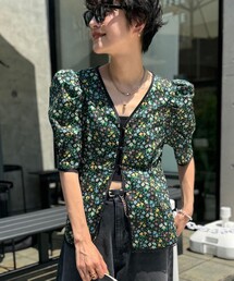 NOLLEY’S | 《水洗い可能》リバティプリント パワショル半袖ブラウス(シャツ/ブラウス)