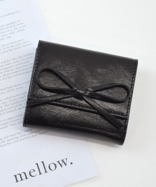 ALTROSE（アルトローズ）の「リボン ボックスコイン 三つ折り財布 ミニ財布 ルリリ（財布・レディース・ブラック/シルバー/ブルー/レッド/アイボリー/レオパード・FREE）」の3枚目の写真