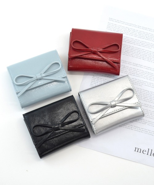 ALTROSE（アルトローズ）の「リボン ボックスコイン 三つ折り財布 ミニ財布 ルリリ（財布・レディース・ブラック/シルバー/ブルー/レッド/アイボリー/レオパード・FREE）」の13枚目の写真