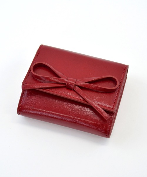 ALTROSE（アルトローズ）の「リボン ボックスコイン 三つ折り財布 ミニ財布 ルリリ（財布・レディース・ブラック/シルバー/ブルー/レッド/アイボリー/レオパード・FREE）」の8枚目の写真